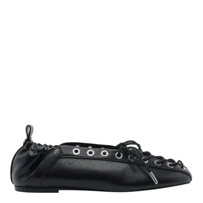 GANNI EYELETS LACE UP BALLETS