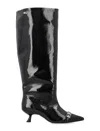 Ganni Black Eyelets Slouchy High Shaft Tall Boots