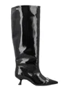 Ganni Women's Eyelets Slouchy High Shaft Boot In Black