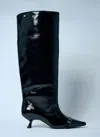 Ganni Black Eyelets Slouchy High Shaft Tall Boots In Black
