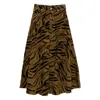 Ganni Tiger-print Denim Maxi Skirt In Multi