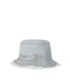 Ganni Faded Denim Bucket Hat In Blue