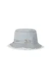 Ganni Faded Denim Bucket Hat In Blue
