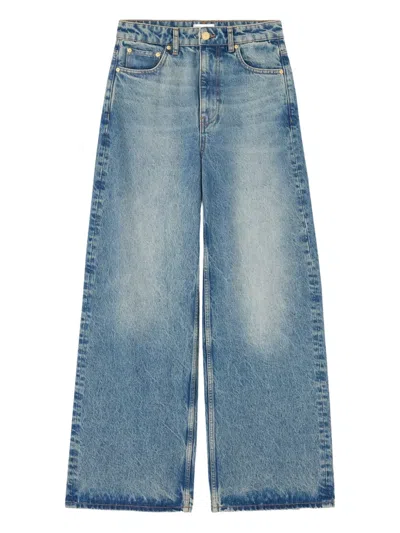 Ganni Jeans With Belt Loops In Multi