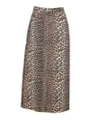 Ganni + Net Sustain Leopard-print Organic Denim Maxi Skirt In Brown