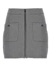 Ganni Sparkle Wool Mini Skirt With Elastic Waistband