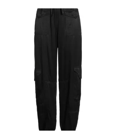 Ganni Fashion Versatile Solid Color Casual Cargo Pants In Black