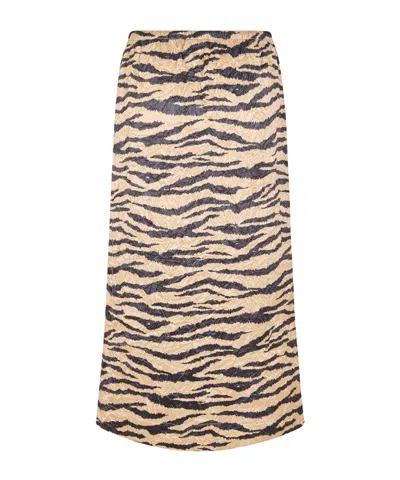 Ganni Fashionable Simple Slim-fit Midi Skirt In Brown