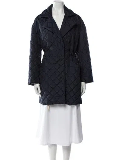 Pre-owned Ganni Faux Fur Coat In Blue