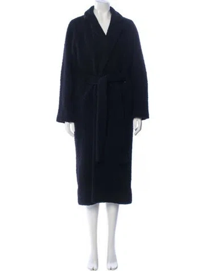 Pre-owned Ganni Faux Fur Coat In Blue
