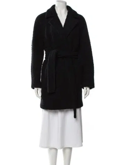 Pre-owned Ganni Faux Fur Coat In Gray