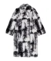 Ganni Faux-fur Coat In Gray
