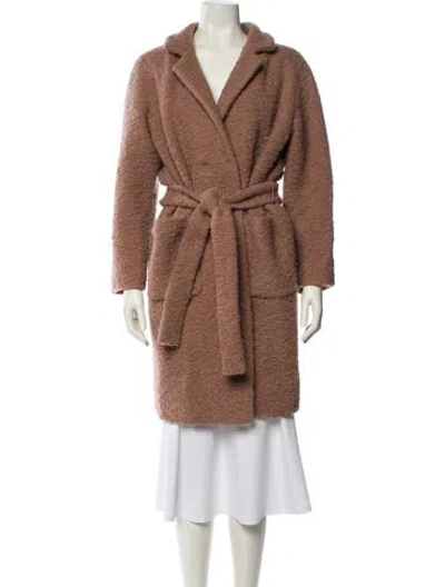 Pre-owned Ganni Faux Fur Coat In Pink