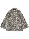 Ganni Faux-fur Jacket In Nude