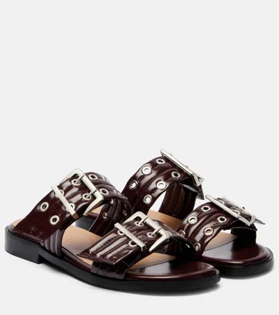 Ganni Faux Leather Sandals