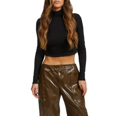 Ganni Faux Leather Trousers In Brown