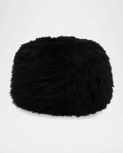 Ganni Faux-fur Cotton Beanie In Pink Necta