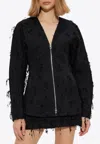 Ganni Long-sleeved Casual Jacket In Black