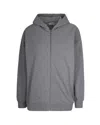 Ganni Isoli Teddy Oversized Zip Hoodie In Gray