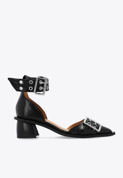 Ganni Feminine 50 Buckle Pumps