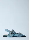 Ganni Feminine Denim Ballet Flats In Denim