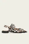Ganni Multicolor Ballet Shoes With Double Buckle And All-over Leopard Print