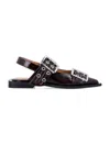 Ganni Feminine Buckle Eco-leather Slingback Pumps