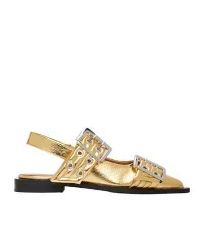 GANNI FEMININE BUCKLE BALLET SHOES