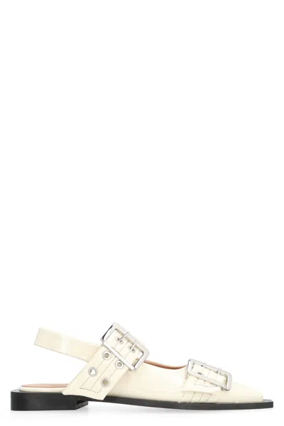 GANNI FEMININE BUCKLE ECO-LEATHER SLINGBACK