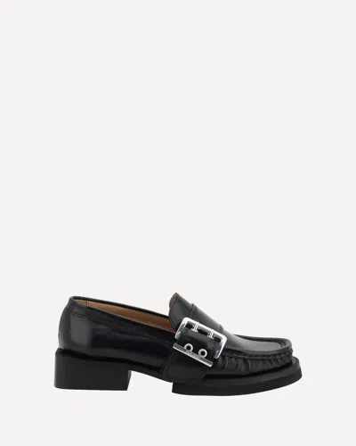 Ganni Feminine Buckle Loafers