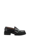 Ganni Feminine Buckle Loafers In Black
