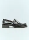 Ganni Feminine Buckle Loafers In Black