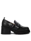 Ganni Loafers Featuring Chunky Heel And Buckle In Black