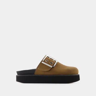 GANNI MULES FEMININE BUCKLE - GANNI - SYNTHÉTIQUE - CHOCOLAT FONDANT