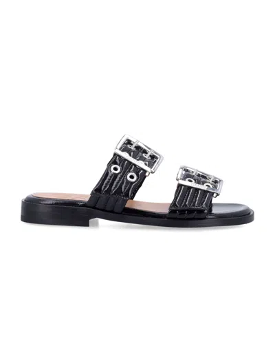 GANNI GANNI FEMININE BUCKLE TWO-STRAP SANDALS