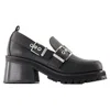Ganni Loafers With Platform And Buckle In Black