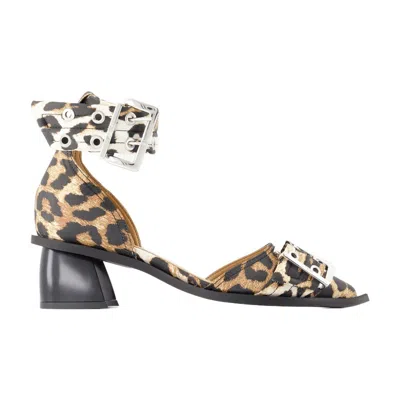 Ganni Feminine Open Cut Pumps In Multi