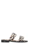 Ganni Denim Feminine Buckle Two-strap Sandals In Multicolor
