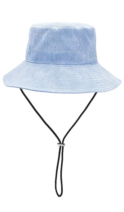Ganni Fisherman Bucket Hat In Baby Blue