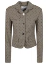 Ganni Fitted Jacket With Classic Collar In Brown