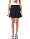 Ganni Mini Skirt Fleece In Black