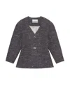 Ganni Fitted Wool Blazer In Black