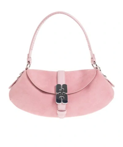 Ganni Flap Shoulder Bag In Pink