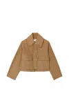 Ganni Flap-pocket Jacket In Brown