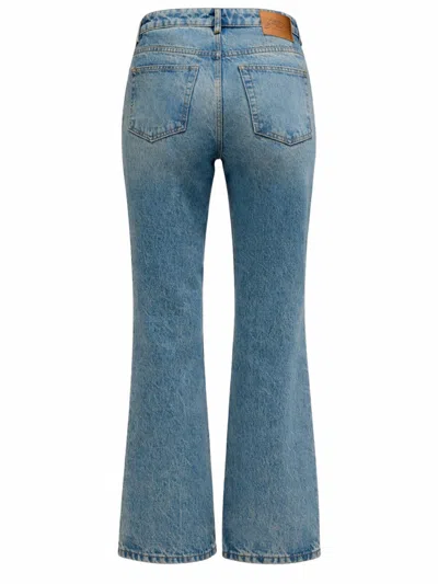 Ganni Flare Fit Cotton Jeans In Blue