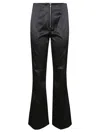 Ganni Flare Satin Trousers In Black