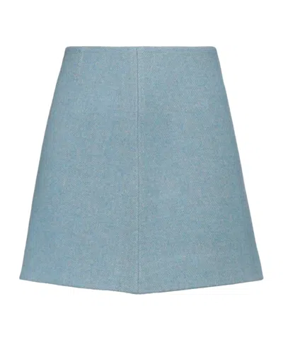 Ganni Flare Skirt In Blue