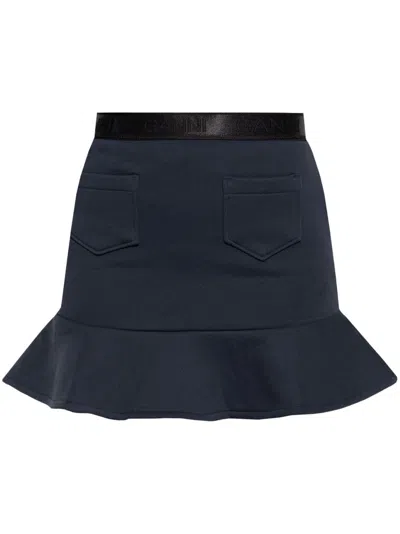 Ganni Flared-hem Mini Skirt In Blau