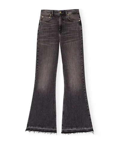 Ganni Flared Jeans In Black