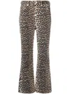 Ganni Flared Leopard Print Trousers In Multi